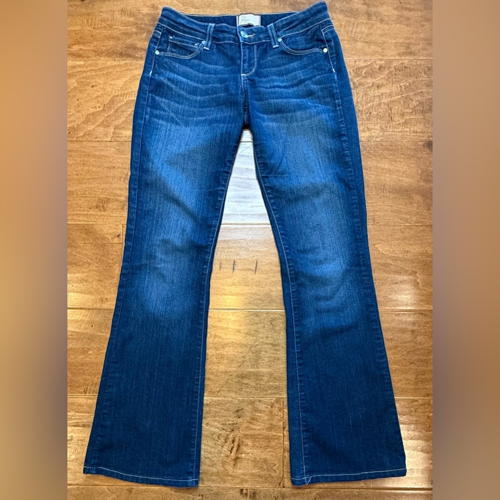 PAIGE Bootcut Jeans 26 Dark Wash Mid Rise Flare Denim USA